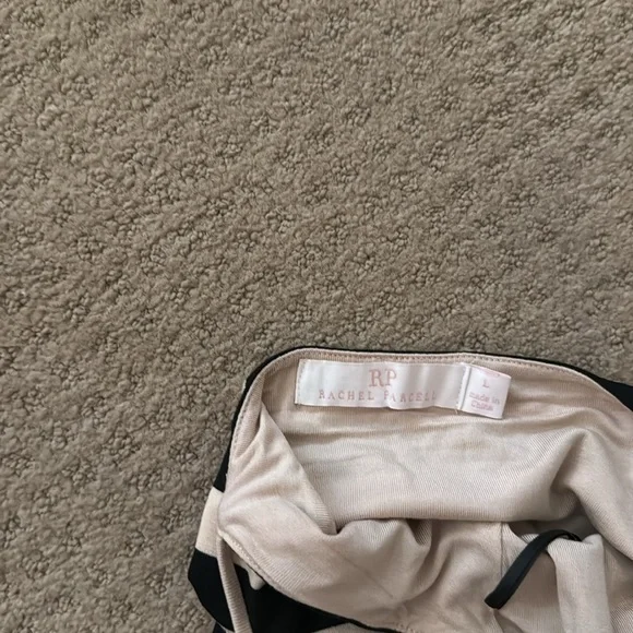 Rachel Parcell New W/O Tags Black/Tan Striped Knit Stretch Midi Dress - Picture 4 of 4